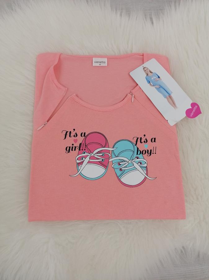 tehotenská nočná košeľa na zips XL it’s a girl, it‘s a boy