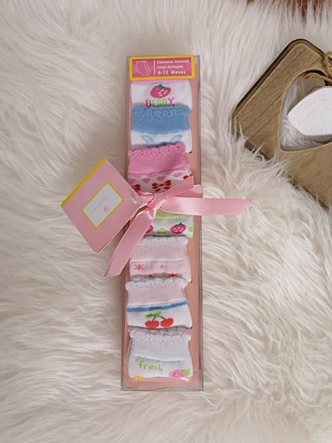 dievčenské kojenecké ponožky - darčekový set 3 na 6-12 mes.
