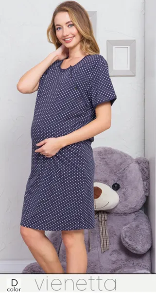 tehotenská nočná košeľa tmavošedá XL bodkovaná