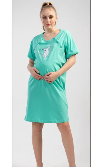 tehotenská nočná košeľa zelená XXL some bunny