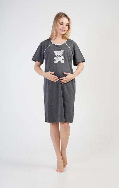 tehotenská nočná košeľa tmavošedá S macík