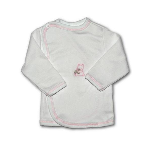 kojenecká košeľa s vyšívaným obrázkom ružový lem veľ 56