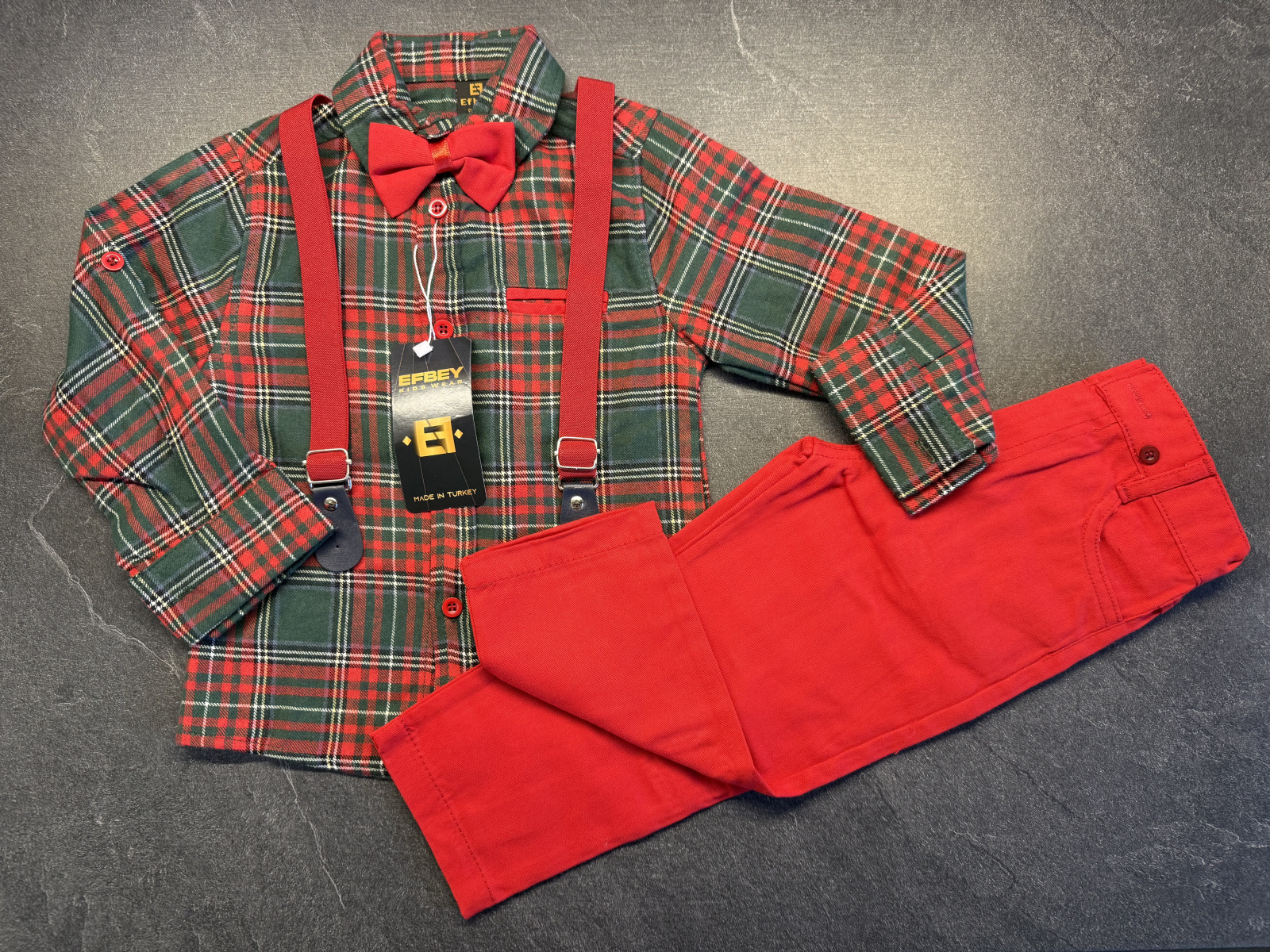 súprava elegant s trakmi - červená 2 veľ. 98