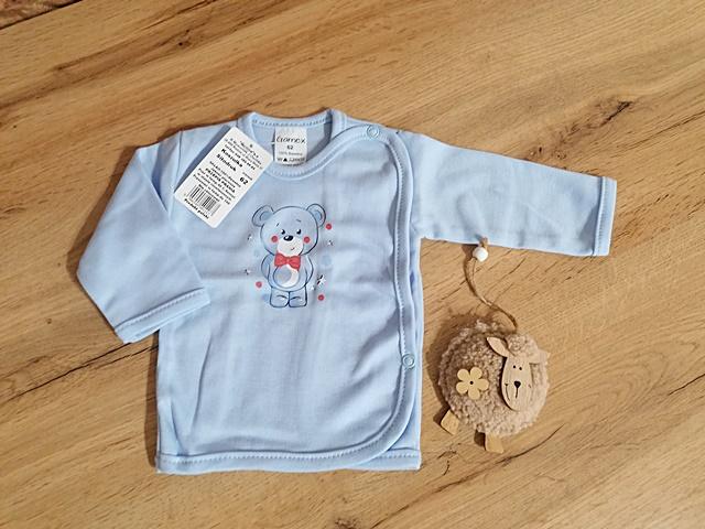 kojenecká košeľa macík s motýlikom - modrá veľ. 62
