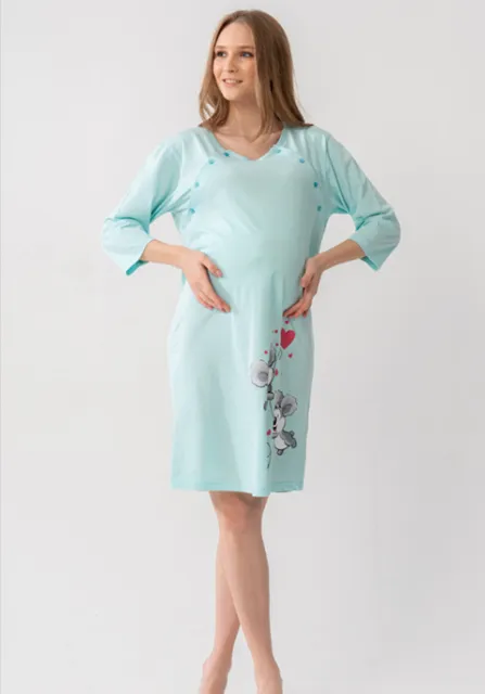 tehotenská nočná košeľa mentolová XL koaly