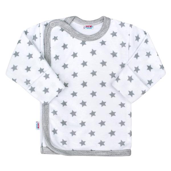 kojenecká košeľa hviezdičky - šedý lem veľ. 56