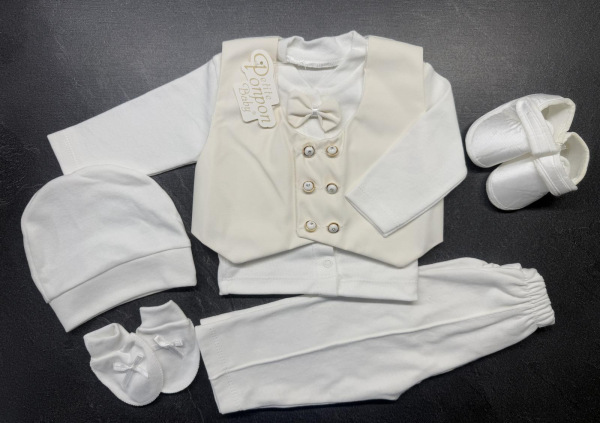 Chlapčenský set na krst – smotanový Prestige 6 1