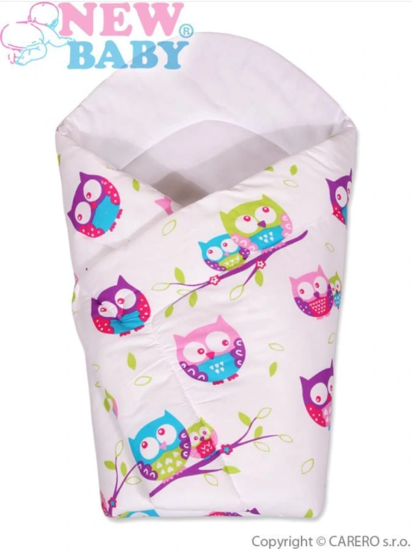 Detská zavinovačka NEW BABY Sovičky - biela