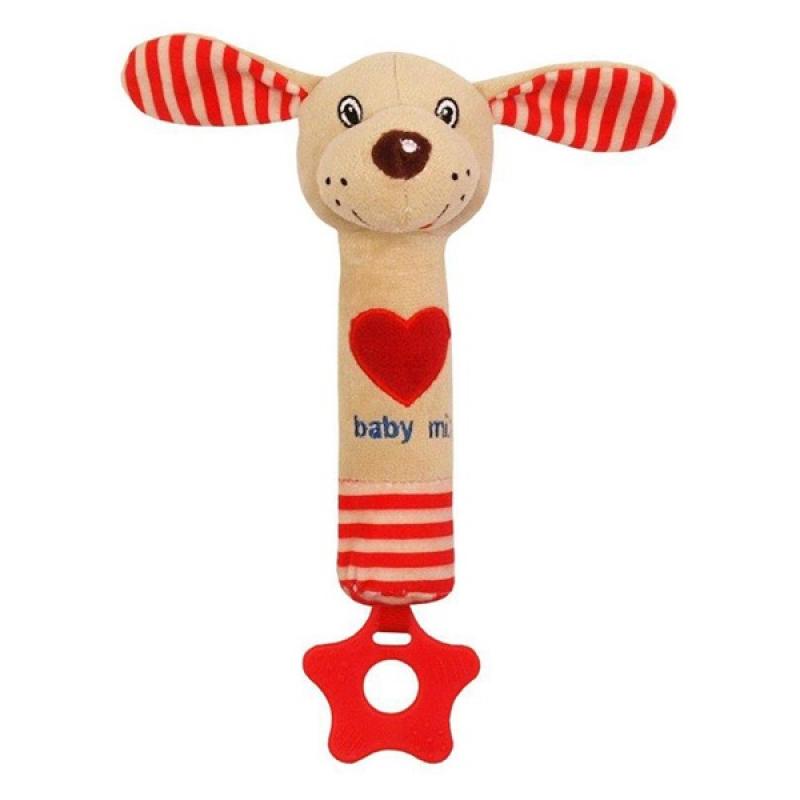 detská plyšová hračka psíček - červená