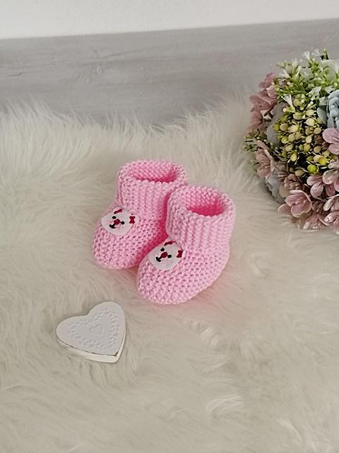 pletené papučky bear - ružové