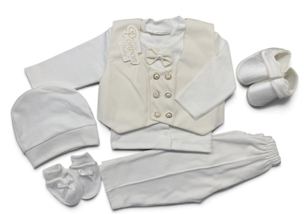 Chlapčenský set na krst – smotanový Prestige 6
