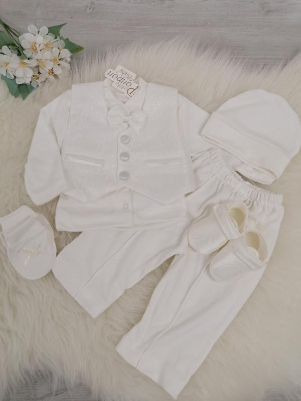 Chlapčenské oblečenie na krst - smotanová 24