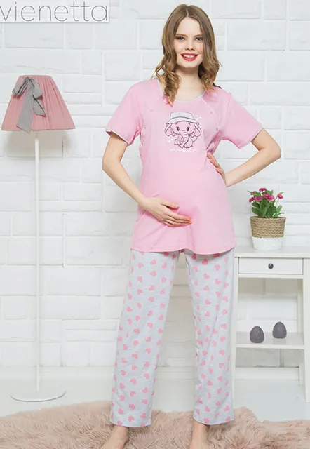 tehotenské pyžamo ružové - sloník veľ. M