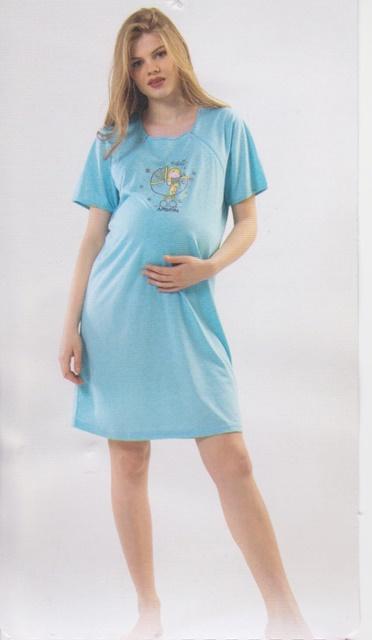 tehotenská nočná košeľa na zips modrá S adventure