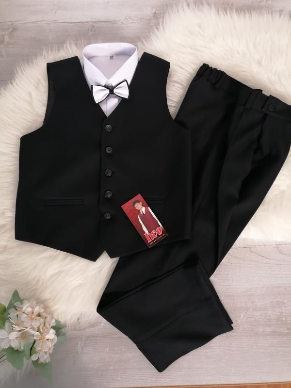 chlapčenský elegantný oblek IWO veľ. 140 - čierny