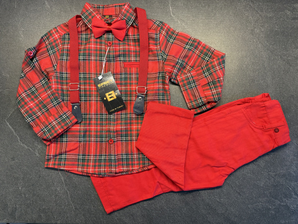 súprava elegant s trakmi - červená 1 veľ. 110