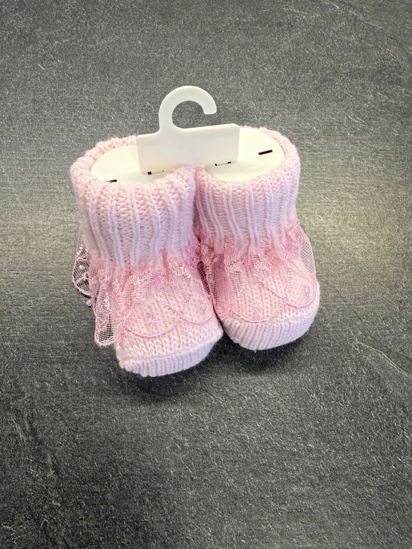 Ponožky s čipkou 1 - ružové