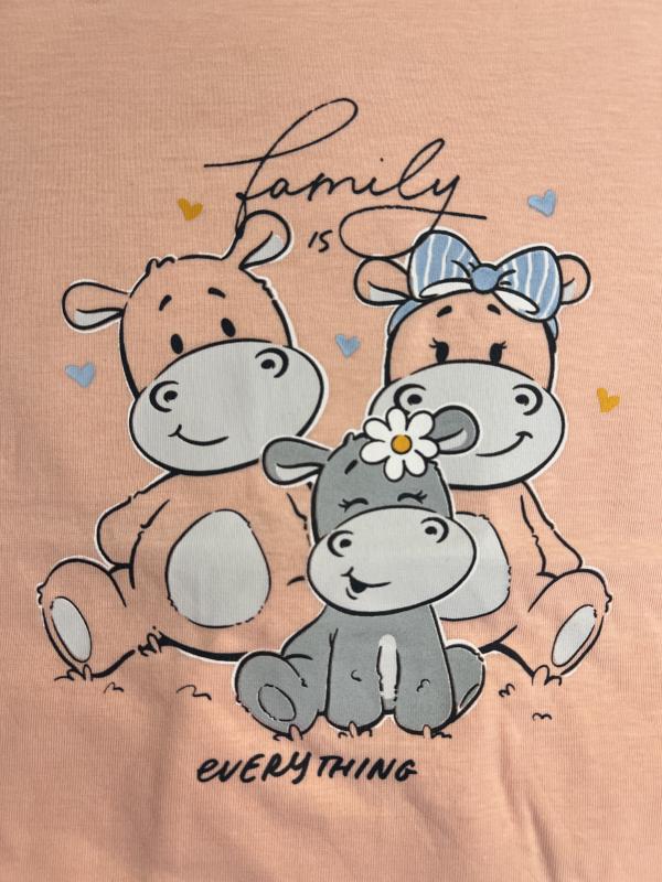 tehotenská nočná košeľa broskyňová FAMILY