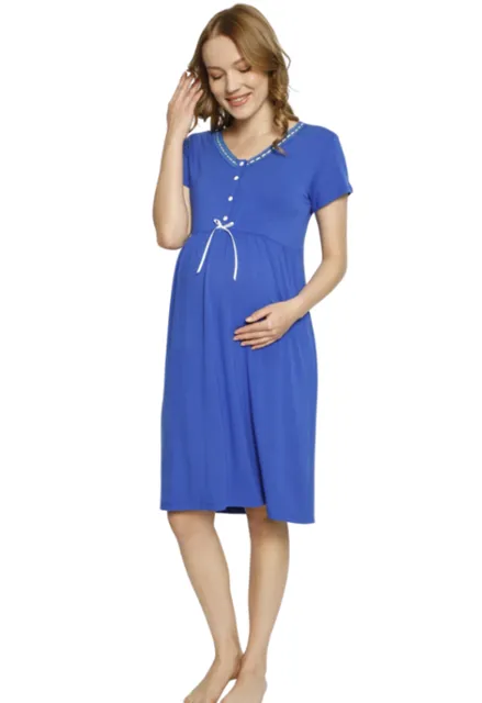 tehotenská nočná košeľa kráľovská modrá S