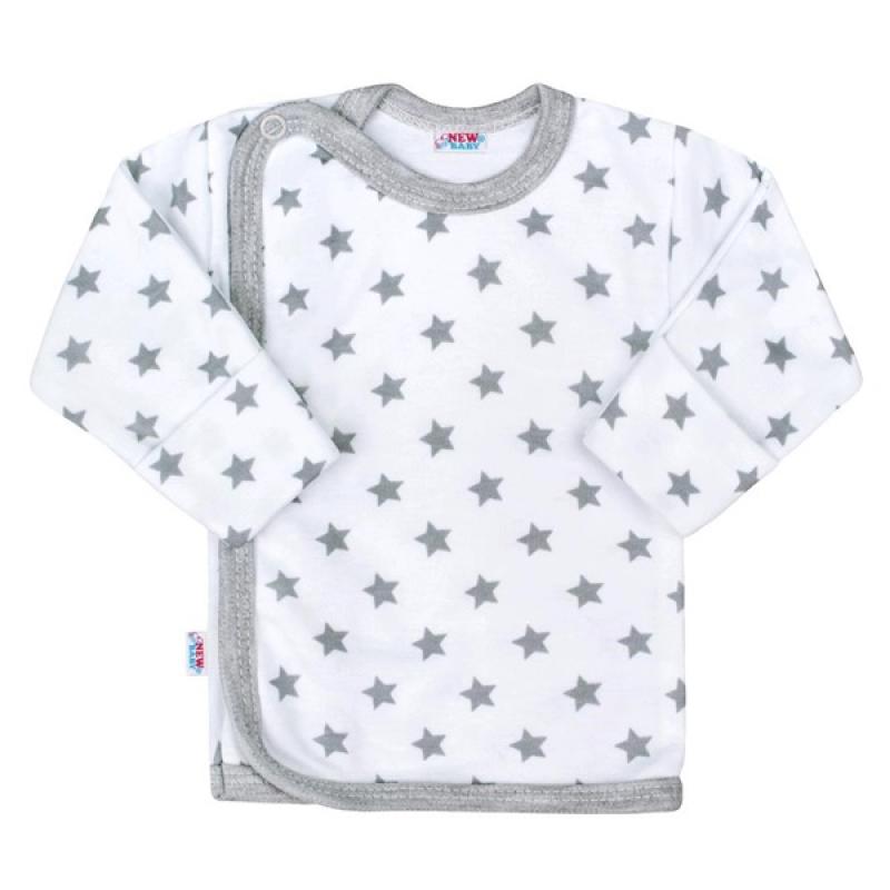 kojenecká košeľa hviezdičky - šedý lem veľ. 62