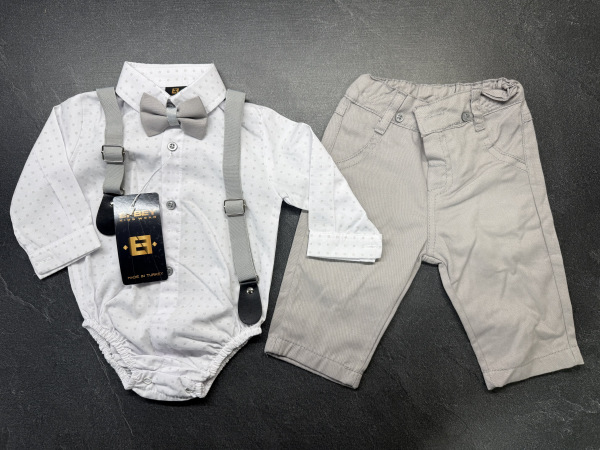 súprava elegant s body vzorovaná - sivá 1 veľ. 62