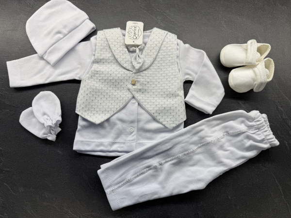 Chlapčenský set na krst - biela 14