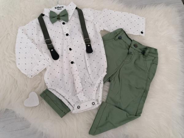 súprava elegant s body vzorovaná - zelená veľ. 80