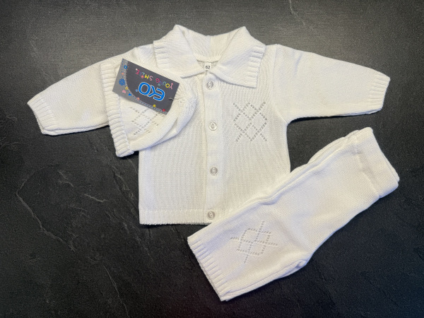 Chlapčenský set na krst – biely Knit CHRZ 15 2