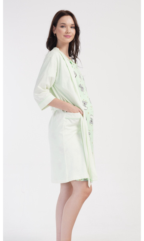 Tehotenská nočná košeľa so županom - koala 2