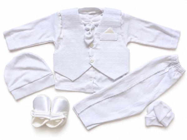 Biely chlapčenský set na krst – Soft