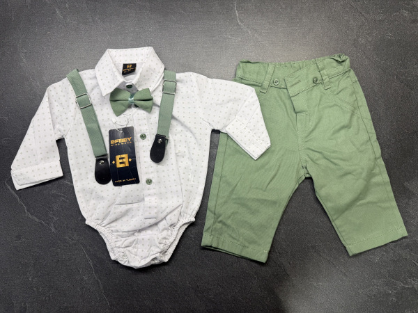 súprava elegant s body vzorovaná - zelená 1 veľ. 68