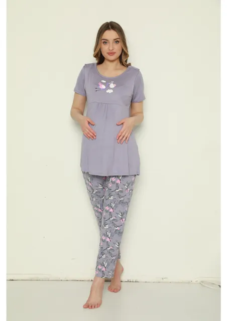 tehotenské pyžamo bledofialové XL bocian