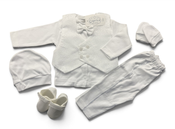 Chlapčenský set na krst – biely Silver 4