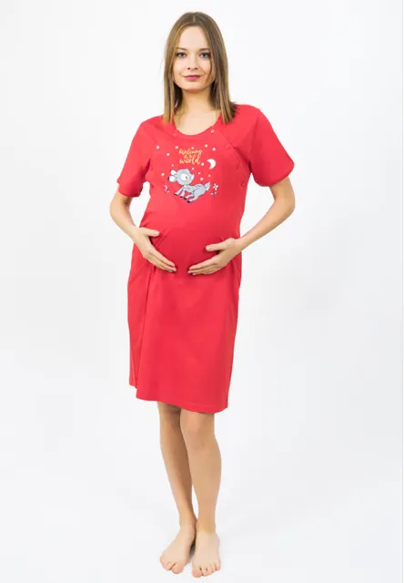 tehotenská nočná košeľa červená XXL welcome