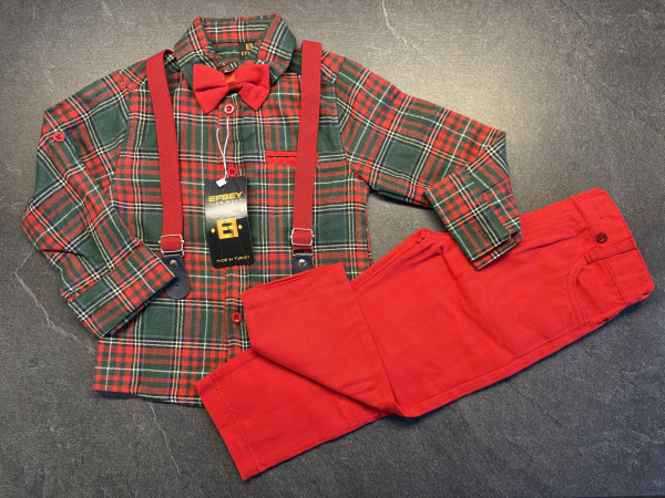 súprava elegant s trakmi - červená 2 veľ. 98