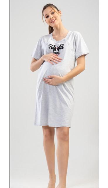tehotenská nočná košeľa šedá XXL panda here