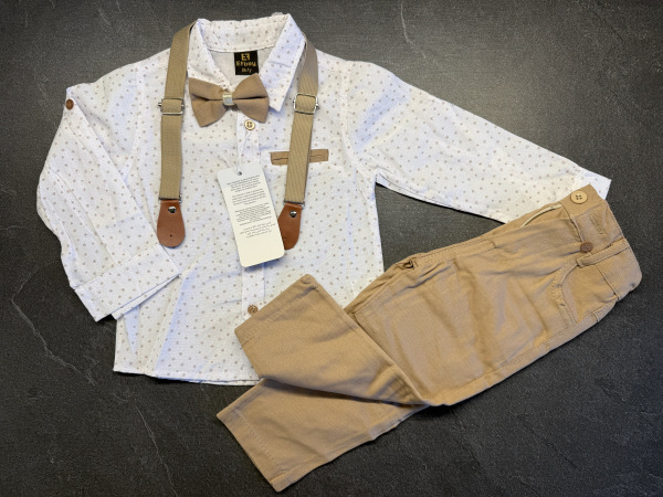 súprava elegant s trakmi - béžová a5 veľ. 98