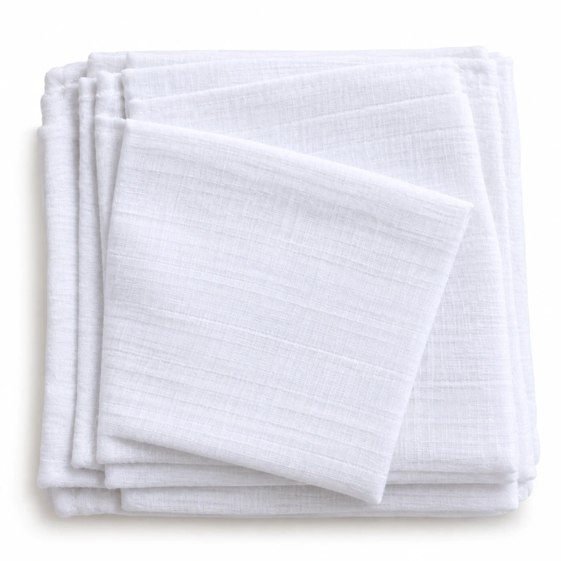 Klasické biele detské plienky zo 100 % bavlny, rozmer 70 × 80 cm. Praktické balenie 10 kus