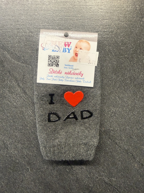 Detské nákolenníky I love dad and mum grafit 1