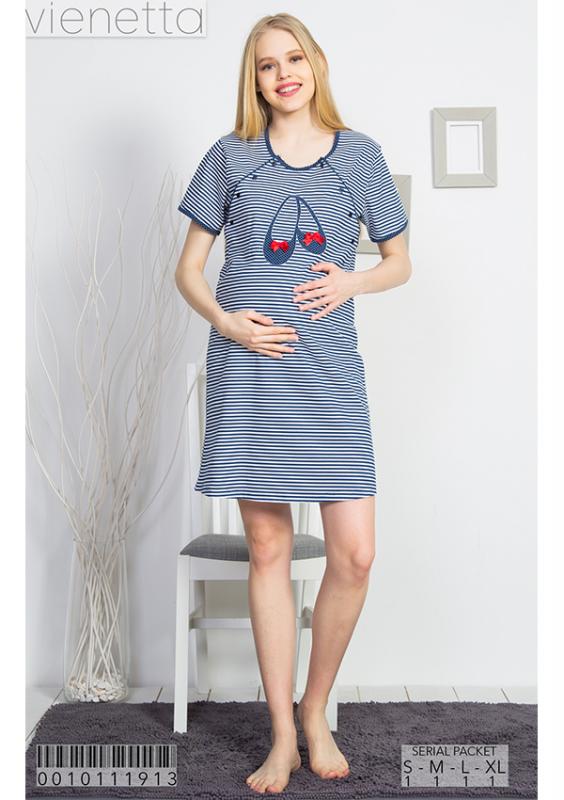 tehotenská nočná košeľa  prúžkovaná M