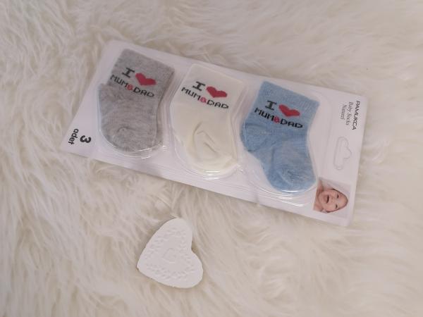 chlapčenské kojenecké ponožky - I love mum and dad