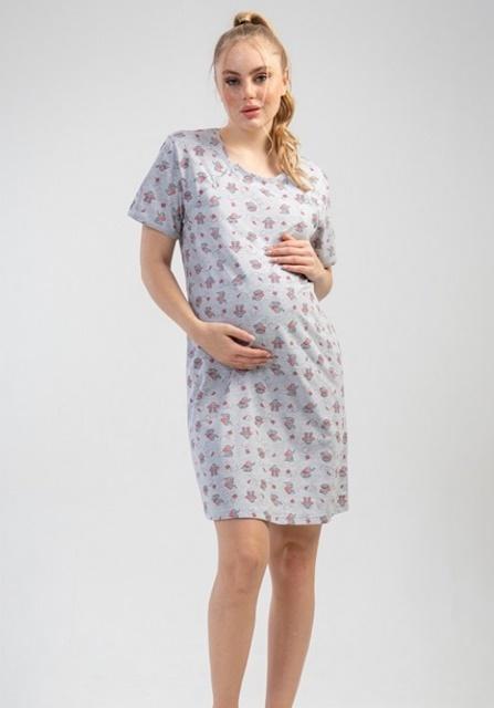 tehotenská nočná košeľa šedá M sloníci
