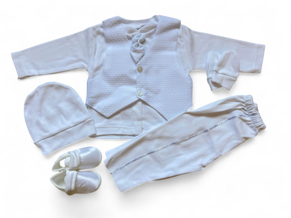 Biely chlapčenský set na krst – Snow