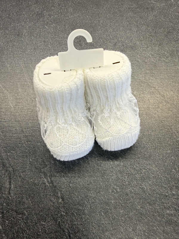 Ponožky s čipkou 1 - biele