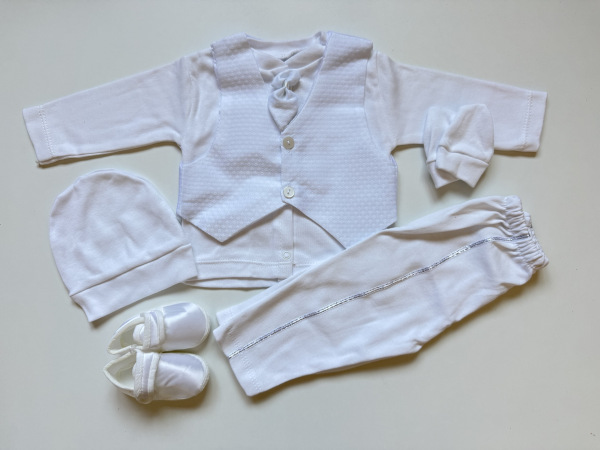 Biely chlapčenský set na krst – Snow 1
