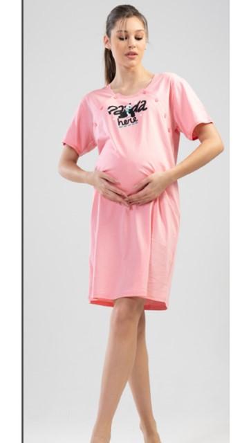 tehotenská nočná košeľa ružová XXL panda here