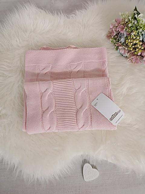 pletená deka - ružová