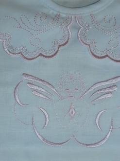 košieľka na krst anjel - ružový lem 2