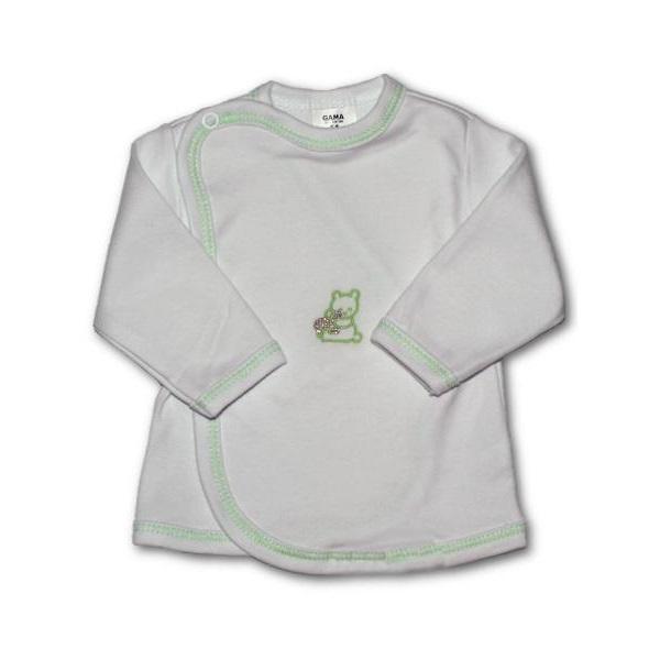 kojenecká košeľa s vyšívaným obrázkom zelený lem veľ 56