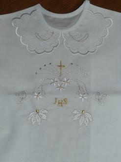 košieľka na krst JHS - biely lem 1